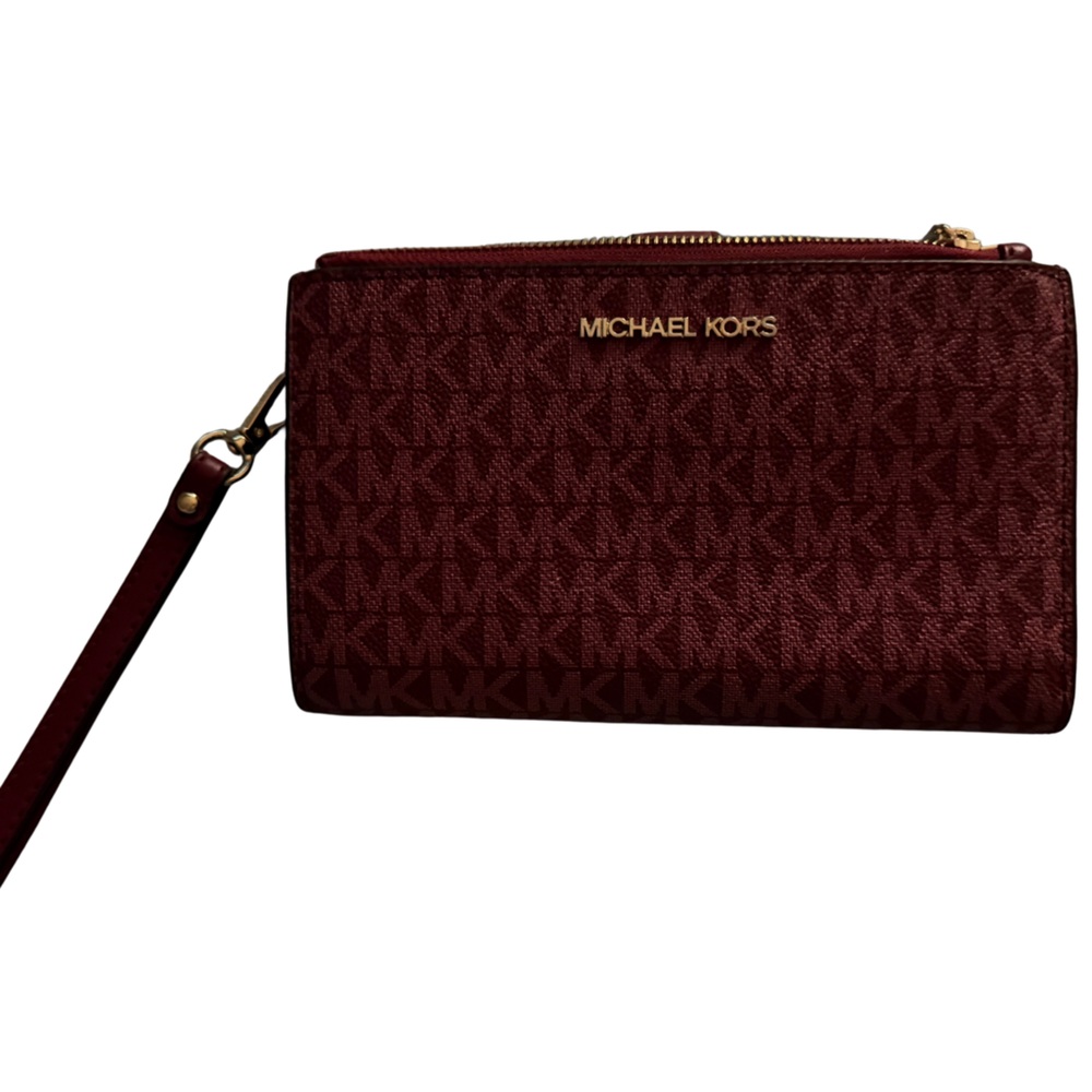 Michael Kors Jet Set Travel Signature Logo Smartphone Wallet - Mulberry